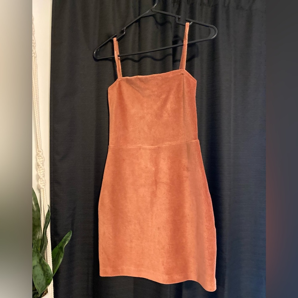 Forever 21 corduroy dress. A deep peach color and tight fit. Size small